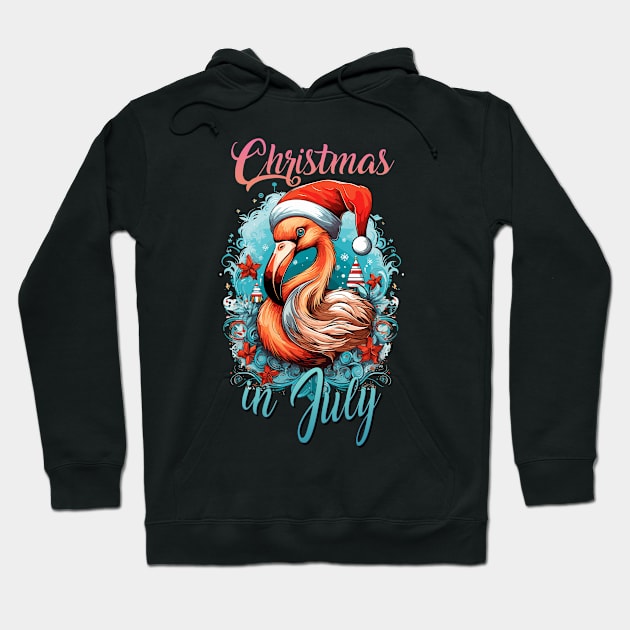 Flamingo Wonderland | 'Christmas in July' Celebration T-Shirt Hoodie by Indigo Lake